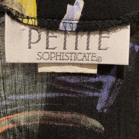 ❗️5X$30❗️ PETITE SOPHISTICATE  Colorful Geometric Patterned Cardigan  100% Rayon - Picture 7 of 9